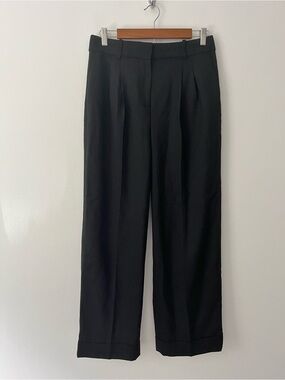 NEW J Crew Essential Wide Leg Pant Italian Wool Blend Nova Fides Black 6